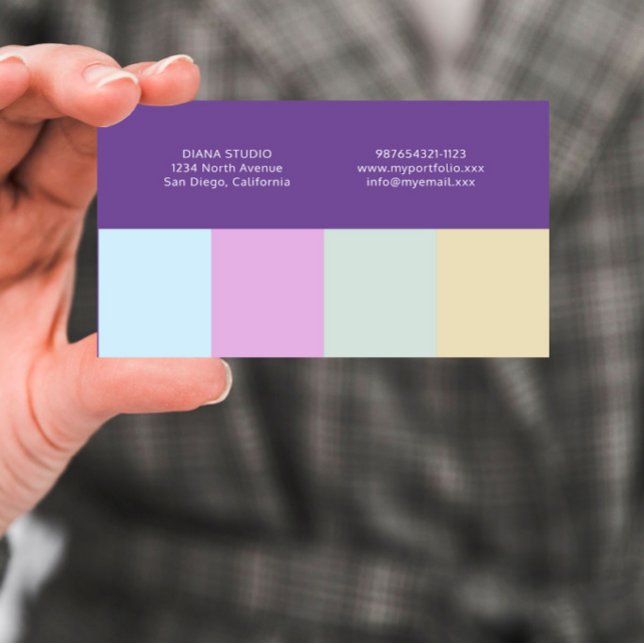 Carte De Visite Elegant Modern Purple Business Card (Créateur téléchargé)