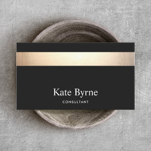 Carte De Visite Élégant moderne Black Gold rayé
