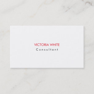 Carte De Visite Élégant moderne blanc blanc gris gris minimaliste