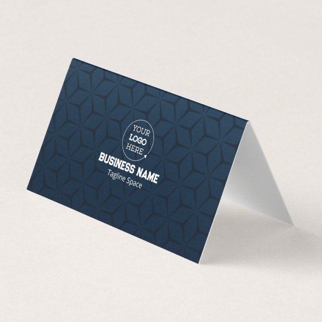 Carte De Visite Élégant Moderne Bleu et Blanc Professionnel (Dos)
