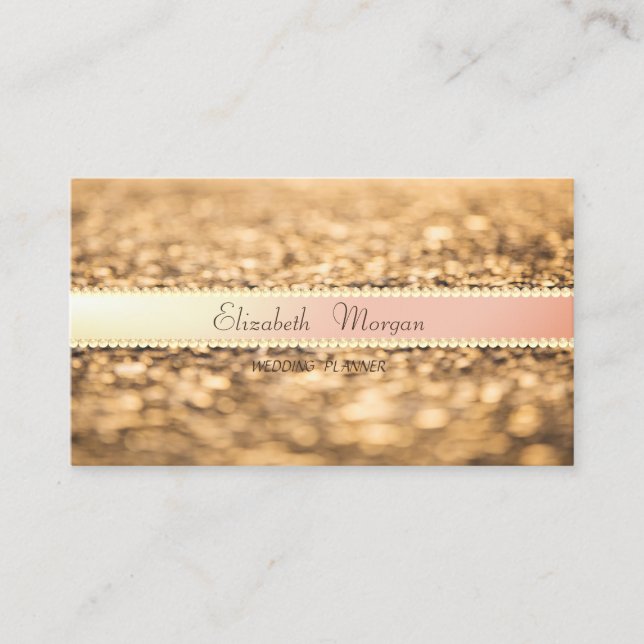 Carte De Visite Elegant  Moderne Bokeh Pailletant, Perles (Devant)