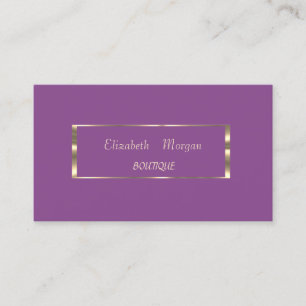 Carte De Visite Élégant Moderne, Cadre Violet et Or