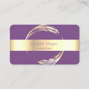 Carte De Visite Élégant Moderne Cercle Violet, Or