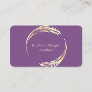 Carte De Visite Élégant Moderne Cercle Violet, Or