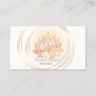 Carte De Visite Élégant Moderne, Cercles Dorés Lotus Élégant