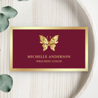 Élégant Moderne Chic Papillon Burgundy Dorure à la