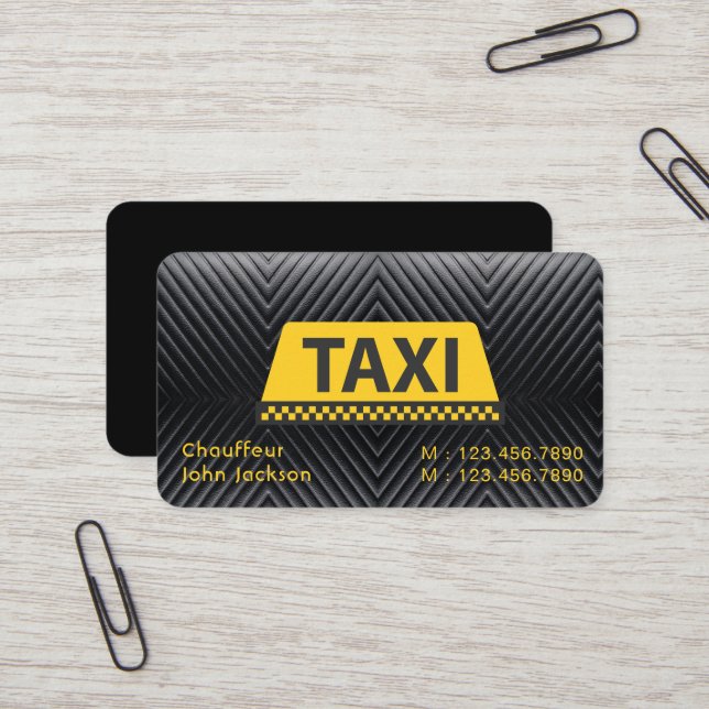 Carte De Visite Elégant Moderne Classy uber taxi noir (Devant/Arrière en situation)