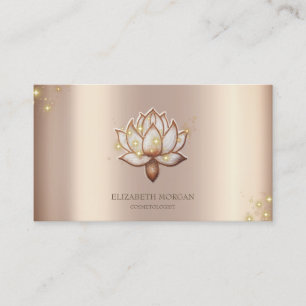Carte De Visite Élégant Moderne Cool Sparkle Brun Lotus
