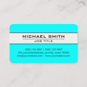 Carte De Visite Élégant Moderne Cyan Minimaliste Professionnel
