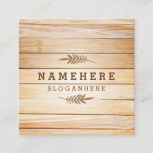 Carte de visite élégant moderne de carré en bois