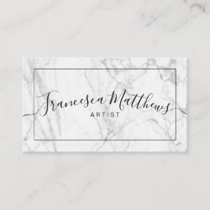 Carte De Visite Élégant moderne de marbre en lettres de manuscrit