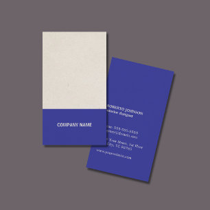 Carte De Visite Élégant Moderne Faux Papier Kraft Bleu Consultant