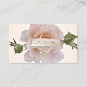 Carte De Visite Élégant Moderne, Fleur de Rose, Coup de Pinceau