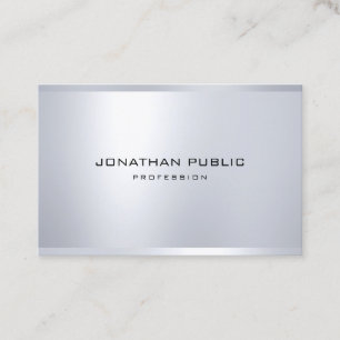 Carte De Visite Élégant Moderne Glamour Argenté Élégant Simple