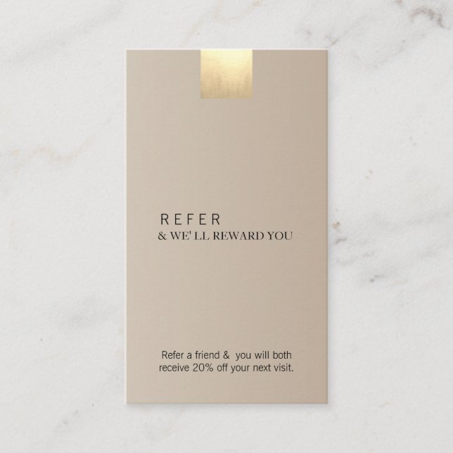 Carte De Visite Élégant moderne Gradient Beige Or Référentiel Vert (Devant)