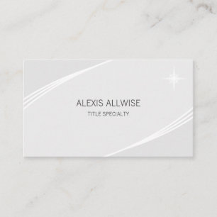 Carte De Visite Elégant moderne gris et blanc argenté