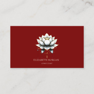 Carte De Visite Élégant moderne lotus blanc rouge