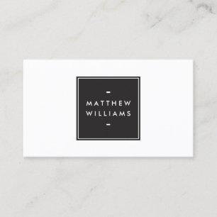 Carte De Visite Élégant Moderne Luxe Simple Boîte Noire Nom Logo