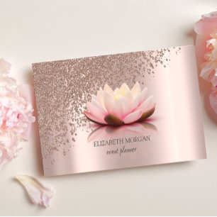 Carte De Visite Élégant Moderne Luxueux Rose Gold Diamants Lotus