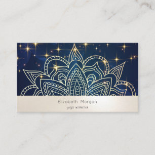 Carte De Visite Élégant Moderne Mandala Étoiles Bleu Marine