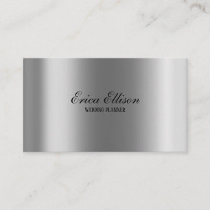 Carte De Visite Élégant Moderne Minimaliste Argent Métallisé Maria