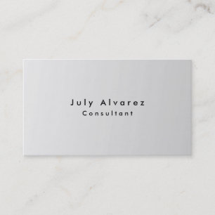 Carte De Visite Élégant Moderne Minimaliste Gris Argenté