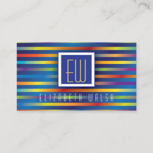 Carte De Visite Élégant Moderne Minimaliste Lignes Dégradées 3,5 x