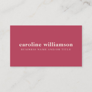 Carte De Visite Élégant Moderne Minimaliste Magenta Uni