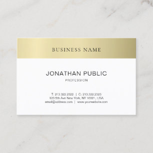 Carte De Visite Elégant moderne minimaliste Or ordinaire look tend