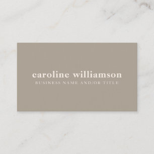 Carte De Visite Élégant Moderne Minimaliste Rustique Taupe