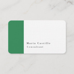 Carte De Visite Élégant moderne minimaliste vert de mer blanc