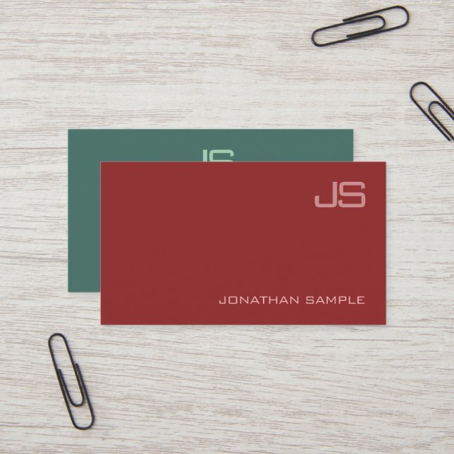 Carte De Visite Elégant Moderne Monogramme Design Professionnel Lu (Devant/Arrière en situation)