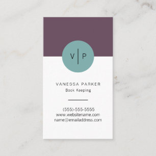 Carte de visite élégant moderne No.2 de monogram