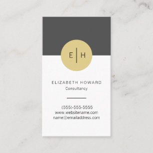 Carte de visite élégant moderne No.2 de monogramme