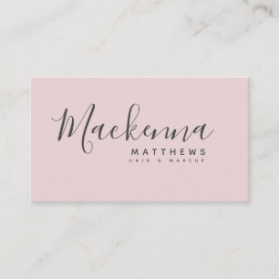 Carte De Visite Élégant moderne Nom personnalisé Blush Pink Salon