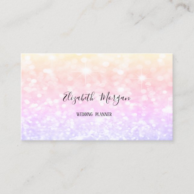 Carte De Visite Elégant moderne Ombre Parties scintillant Bokeh (Devant)