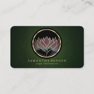 Carte De Visite Élégant Moderne Or Lotus Logo Élégant Cuivre