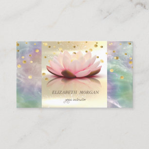 Carte De Visite Élégant Moderne Perle Holographique Dorée Lotus