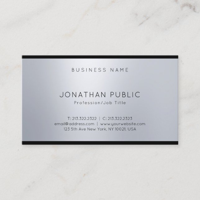 Carte De Visite Élégant Moderne Professionnel Glamour Simple (Devant)