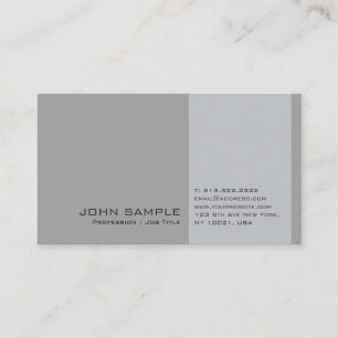 Carte De Visite Élégant Moderne Professionnel Gris Simple Chic Pla