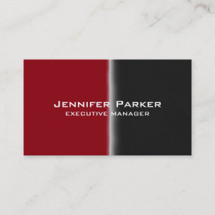 Carte De Visite Élégant Moderne Professionnel Noir Rouge Élégant