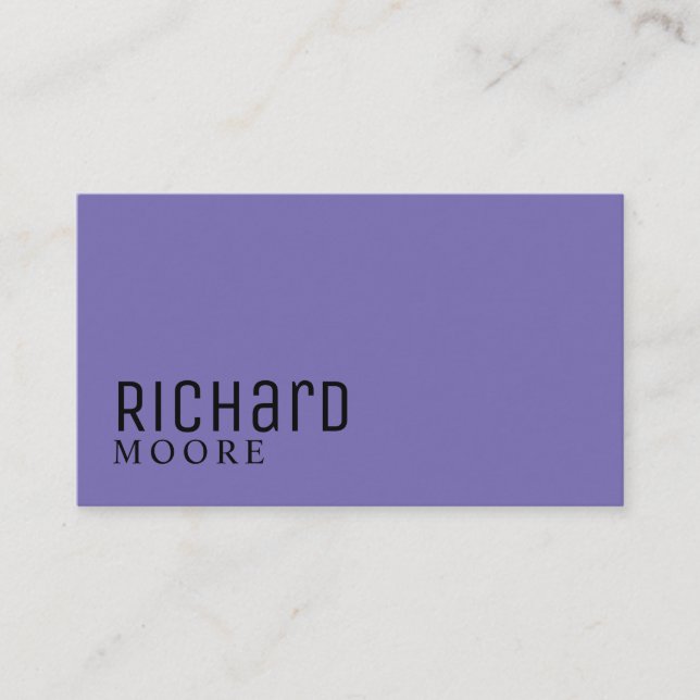 Carte De Visite Élégant moderne Professionnel Plat violet (Devant)