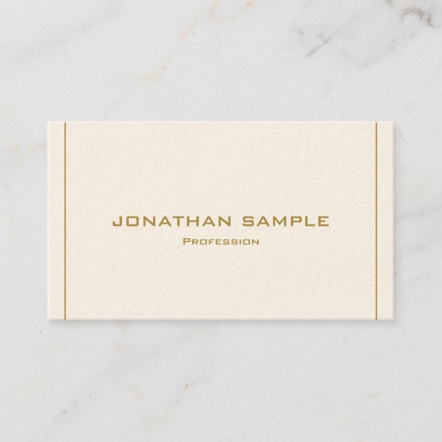 Carte De Visite Élégant Moderne Professionnel Simple Luxe Or (Devant)