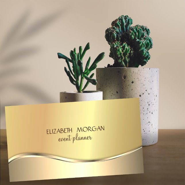 Carte De Visite Élégant Moderne Professionnel Simple Or (Créateur téléchargé)