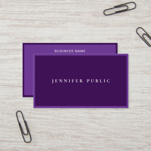 Carte De Visite Élégant Moderne Professionnel Violet Luxe Personna