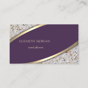 Carte De Visite Élégant Moderne Professionnel Violet, Or , Marbre
