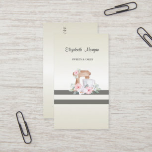 Carte De Visite Élégant Moderne,Rayé,Mélangeur de Pâtisserie Fleur