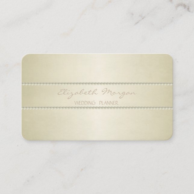 Carte De Visite Élégant Moderne Simple et Stylé, Perles (Devant)