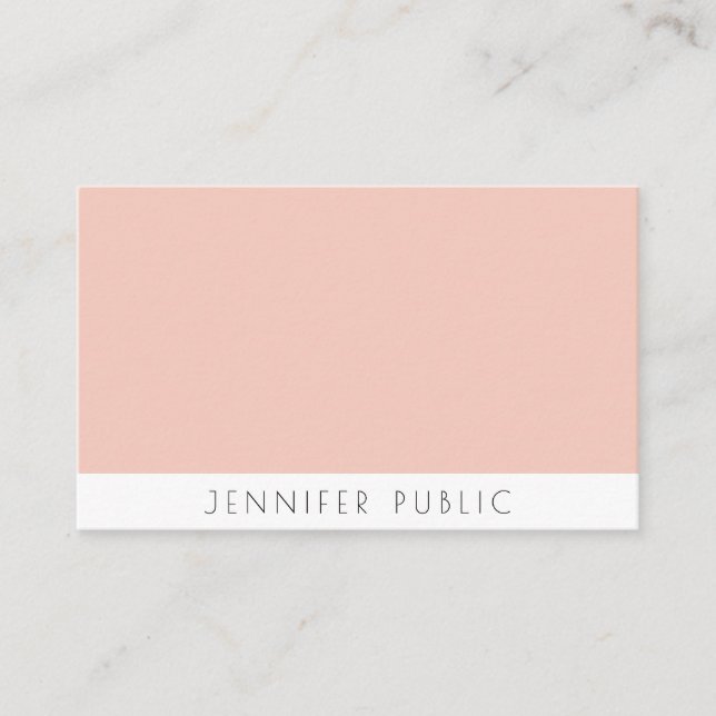 Carte De Visite Élégant Moderne Simple Modèle Rose Blanc (Devant)