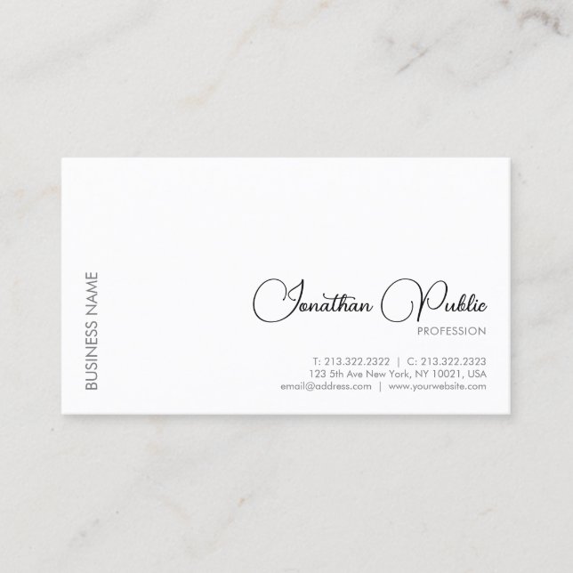 Carte De Visite Élégant moderne Simple Professional écrit à la mai (Devant)
